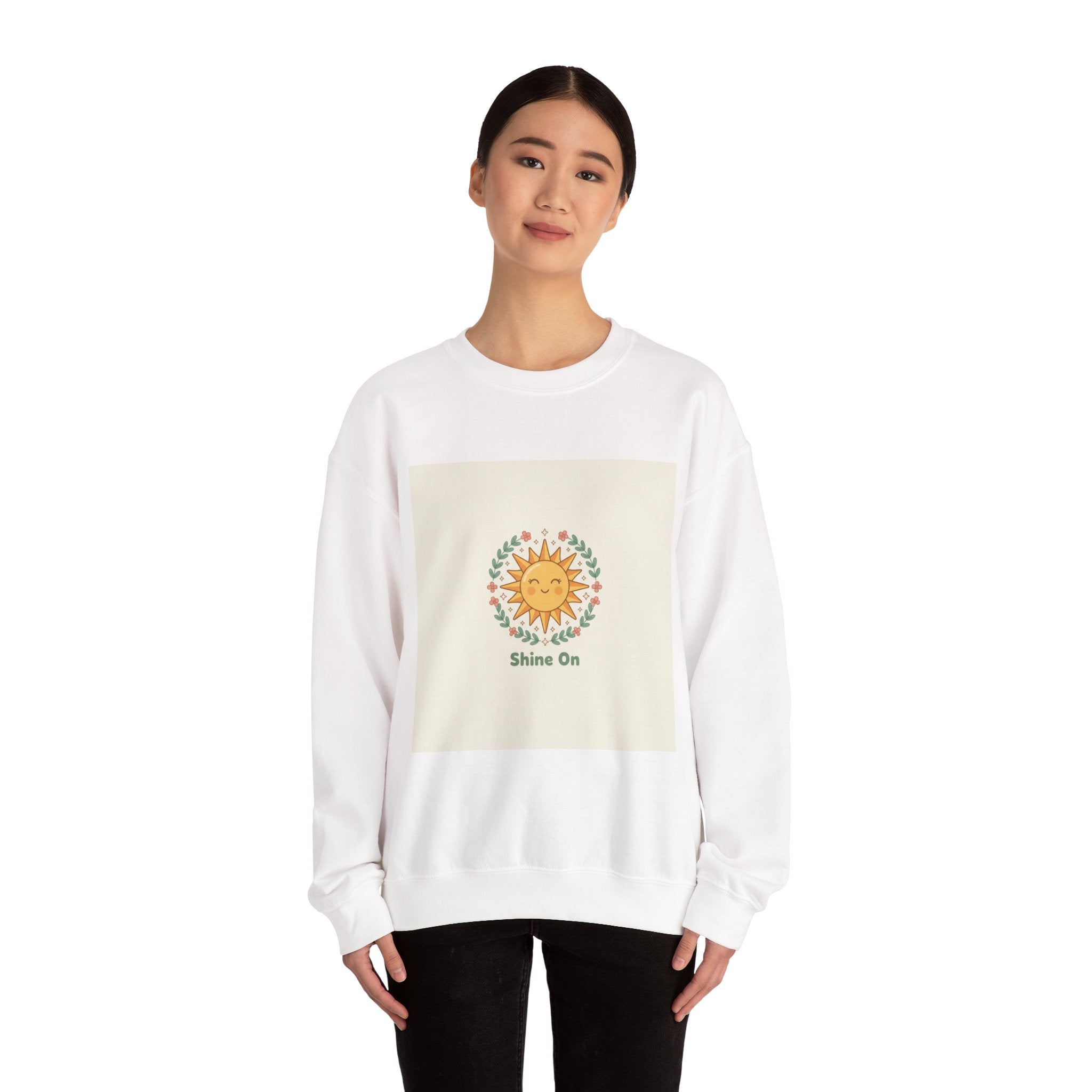 Crewneck Sweatshirt — "Shine On" Sun Floral Graphic